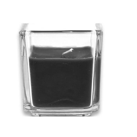 ZEST CANDLE Zest Candle CVZ-044 Black Square Glass Votive Candles -12pc-Box CVZ-044